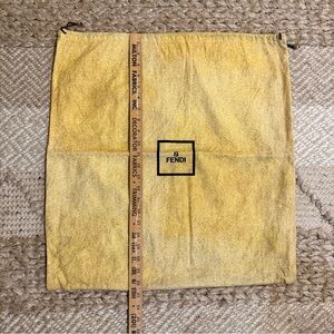 Fendi Vintage yellow Dust Bag - extra large with gold buttons 22x22